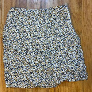 Women's Blue and Yellow Mini Skirt